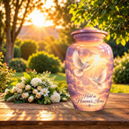 Heavenly Doves Cremation Urn for Human Ashes – Personalized Handmade Aluminum Urn
