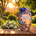 Lakeside Garden Cremation Urn for Human Ashes – Personalized Handmade Aluminum Urn
