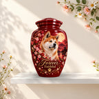 custom pet photo cremation urn for dogs, handmade aluminum pet memorial urn with photo – picture 4