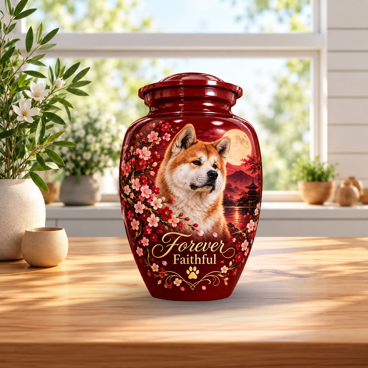 custom pet photo cremation urn for dogs, handmade aluminum pet memorial urn with photo – picture 5