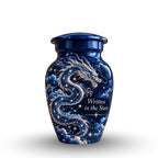 dragon design cremation urn with keepsakes, handmade aluminum urn – photo 4