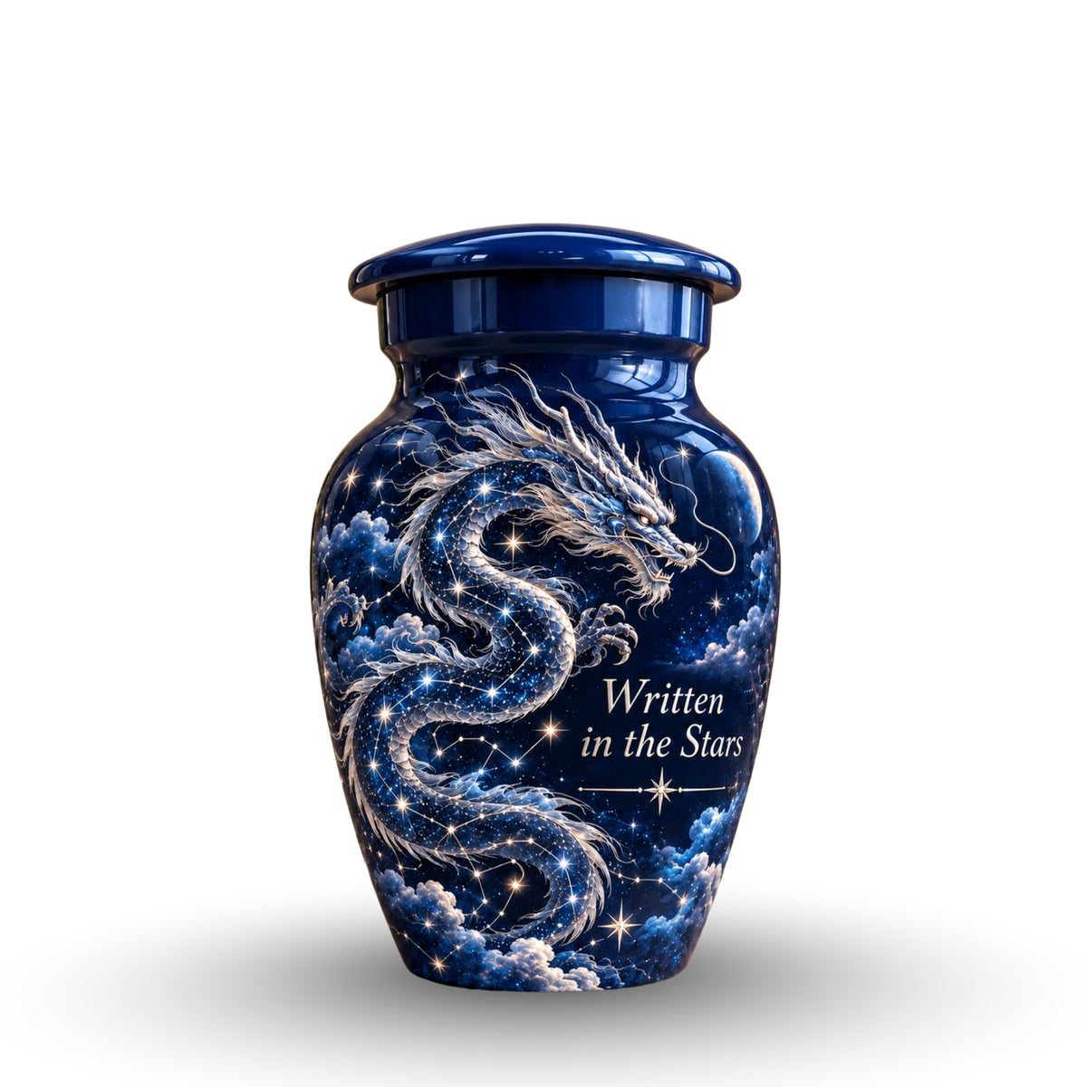dragon design cremation urn with keepsakes, handmade aluminum urn – photo 4