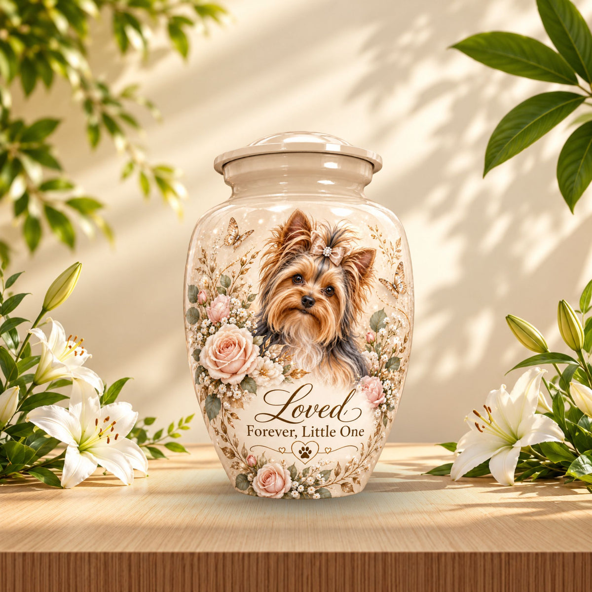 custom dog portrait urn for dog ashes, handmade aluminum pet memorial urn with photo – picture 5