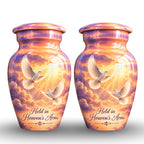 Heavenly Doves Cremation Urn for Human Ashes – Personalized Handmade Aluminum Urn