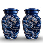 dragon design cremation urn with keepsakes, handmade aluminum urn – photo 5