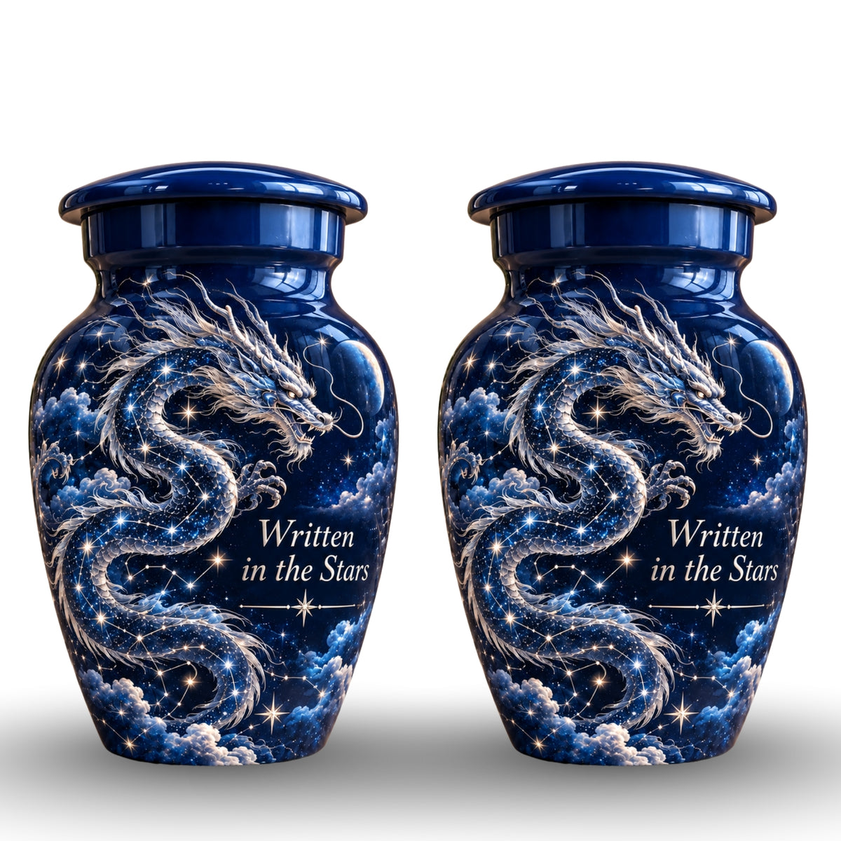 dragon design cremation urn with keepsakes, handmade aluminum urn – photo 5