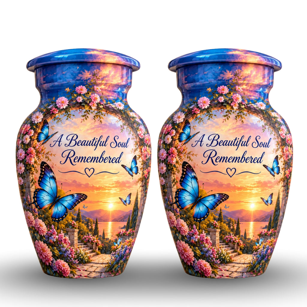 Lakeside Garden Cremation Urn for Human Ashes – Personalized Handmade Aluminum Urn