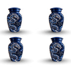 dragon design cremation urn with keepsakes, handmade aluminum urn – photo 6