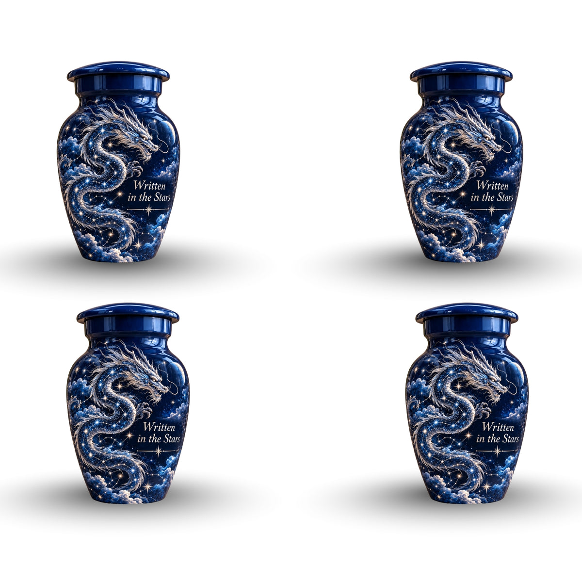 dragon design cremation urn with keepsakes, handmade aluminum urn – photo 6