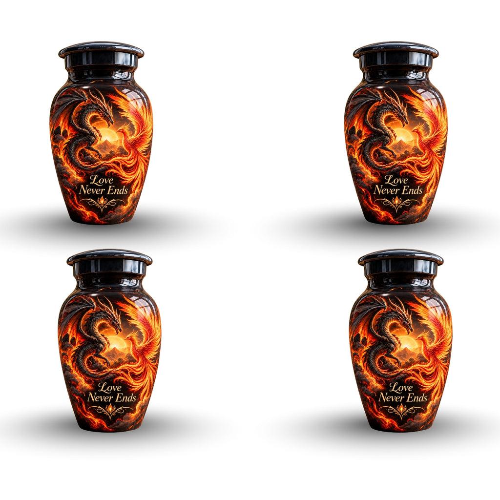 dragon design urn for human ashes, handmade aluminum urn – photo 6
