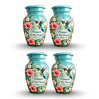 hibiscus hummingbird garden cremation urn for human ashes, handmade aluminum – photo 6