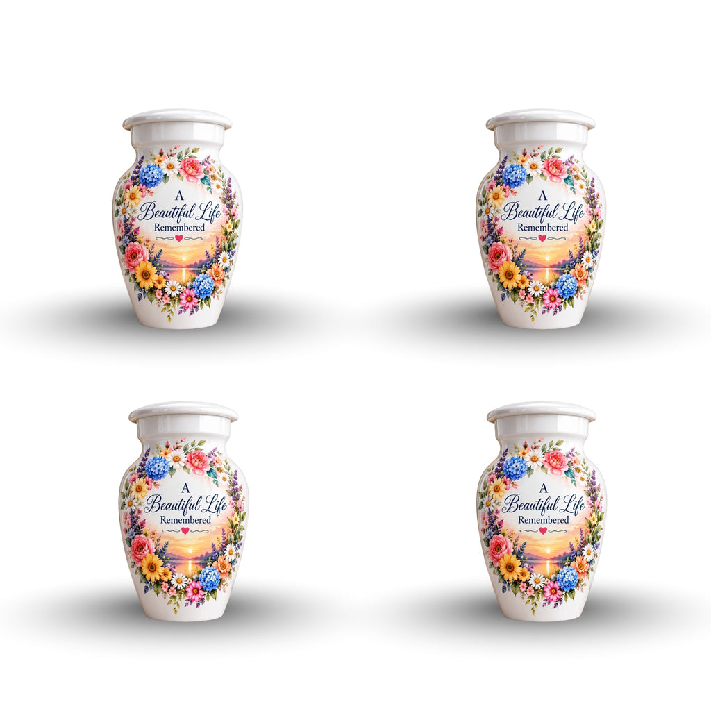Heart and Blossoms Cremation Urn for Human Ashes – Personalized Handmade Aluminum Urn