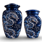 dragon design cremation urn with keepsakes, handmade aluminum urn – photo 7