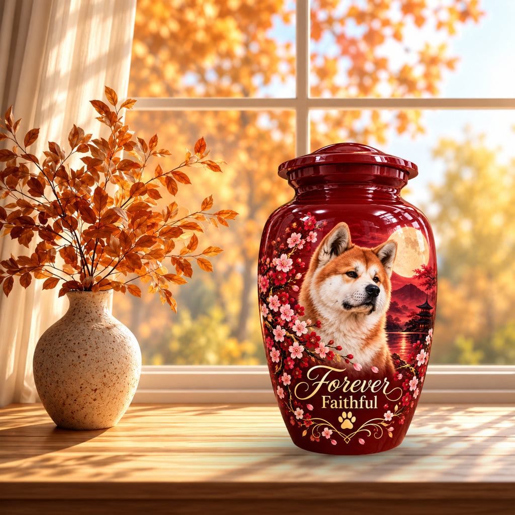 custom pet photo cremation urn for dogs, handmade aluminum pet memorial urn with photo – picture 8
