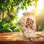 custom dog portrait urn for dog ashes, handmade aluminum pet memorial urn with photo – picture 8
