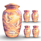 Heavenly Doves Cremation Urn for Human Ashes – Personalized Handmade Aluminum Urn