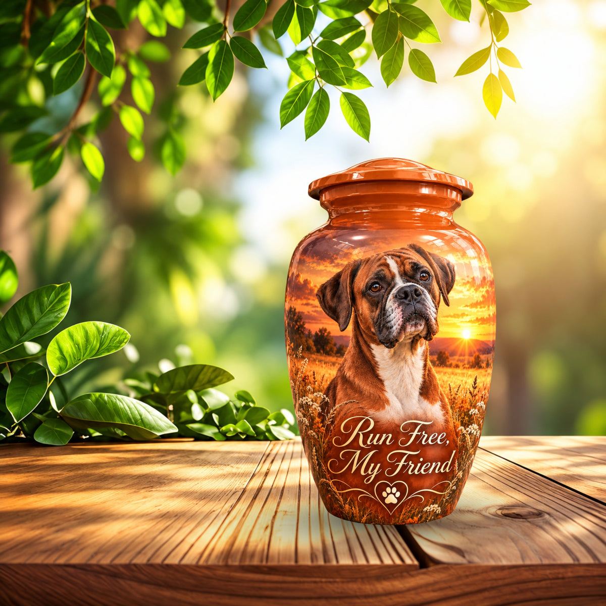 custom dog portrait memorial urn for pet ashes, handmade aluminum pet memorial urn with photo – picture 8