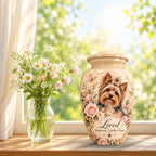 custom dog portrait urn for dog ashes, handmade aluminum pet memorial urn with photo – picture 9