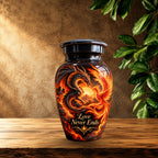dragon design urn for human ashes, handmade aluminum urn – photo 9