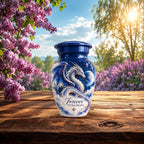 dragon cremation urn for human ashes, handmade aluminum urn – photo 9