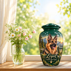 personalized dog memorial urn for dog ashes, handmade aluminum pet memorial urn with photo – picture 9