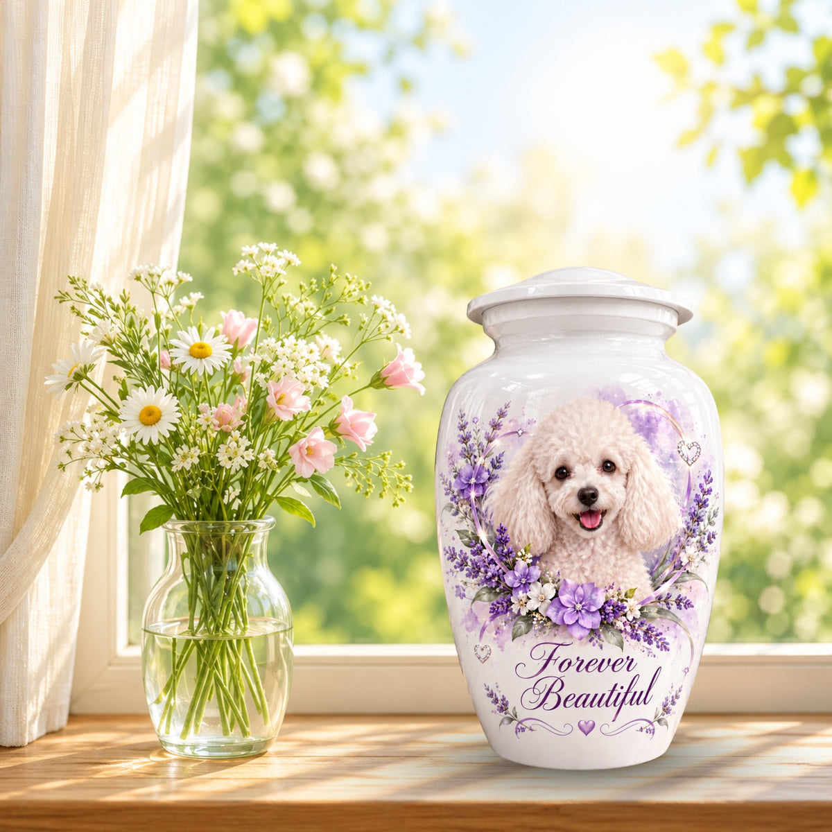 personalized dog memorial cremation urn for dogs, handmade aluminum pet memorial urn with photo – picture 9