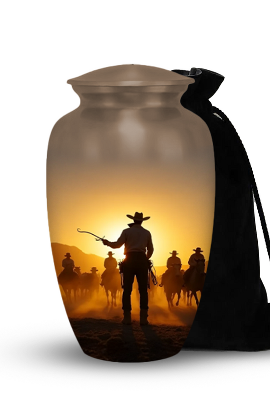 cow boy cremation urns