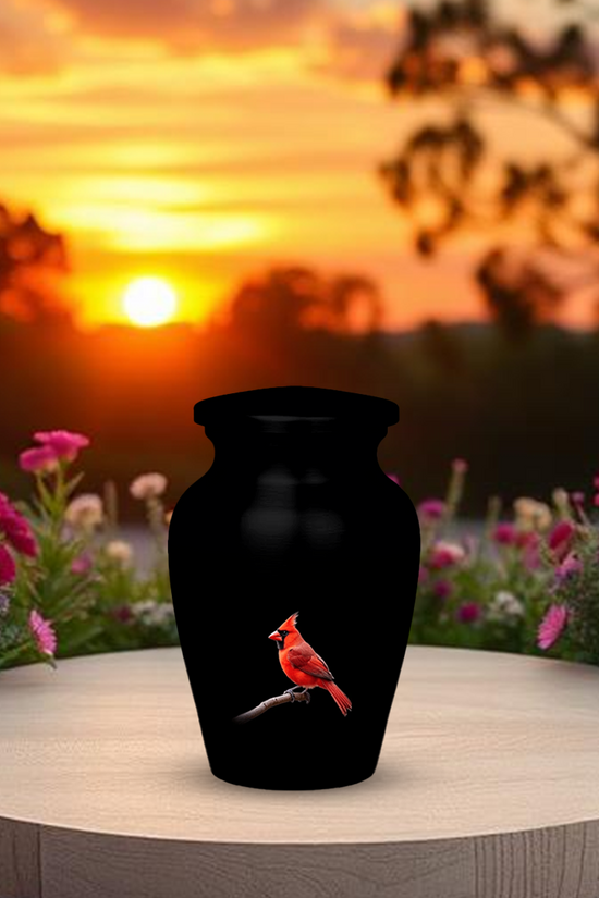 Red Cardinal Cremation Urn for Human Ashes – Memorial Bird Urns for Women, Mom, or Nature Lovers