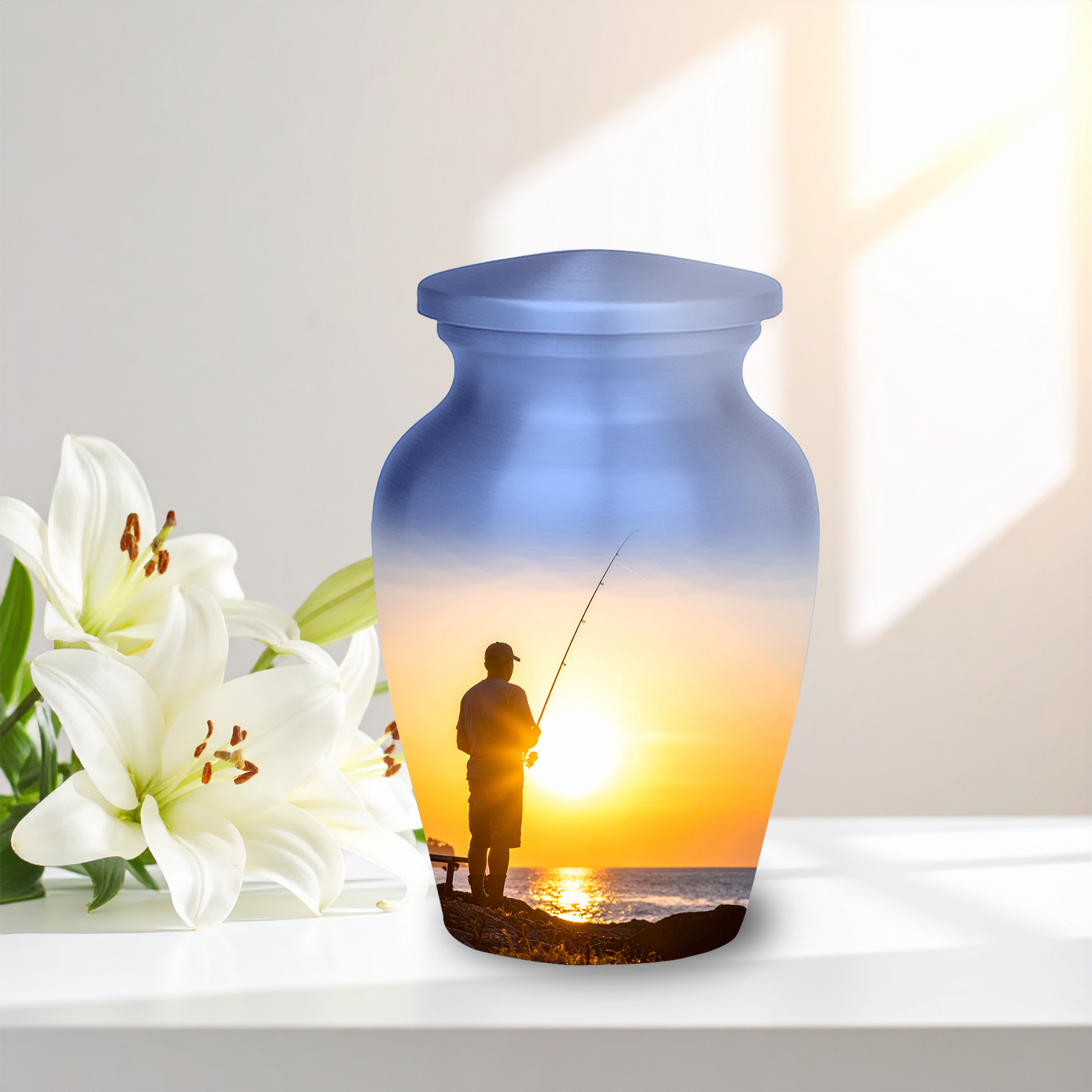 Fishing cremation urns secure lid adult fishing urns threaded closure bass fishing memorial urns safe ash storage
