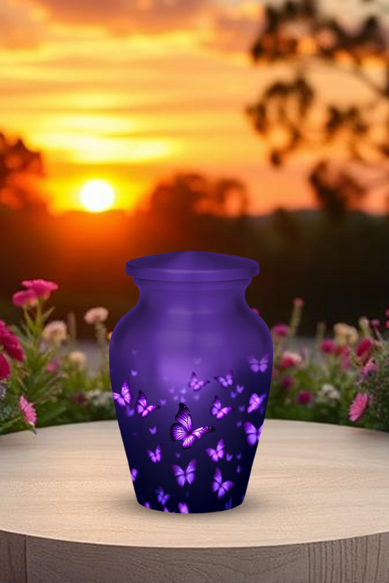 Purple Butterfly Cremation Urn for Human Ashes – Urns for Women, Mom, or Loved Ones