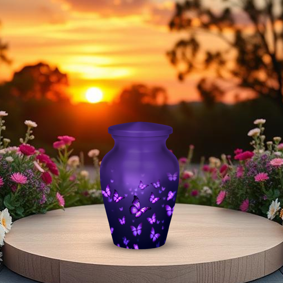 Purple Butterfly Cremation Urn for Human Ashes – Urns for Women, Mom, or Loved Ones