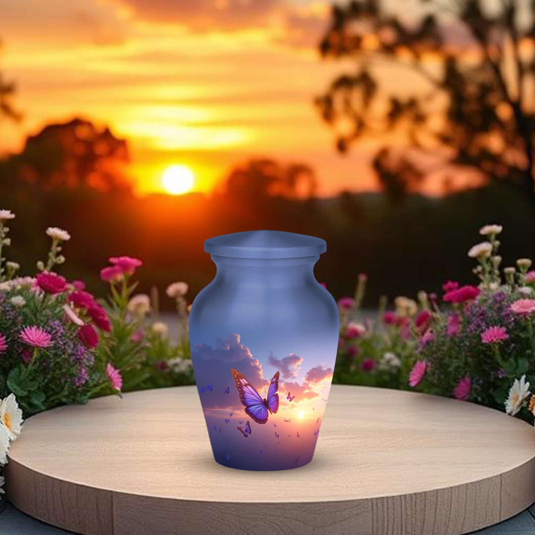 Sunset Butterfly Cremation Urn for Human Ashes – Memorial Urns for Women, Mom, or Loved Ones
