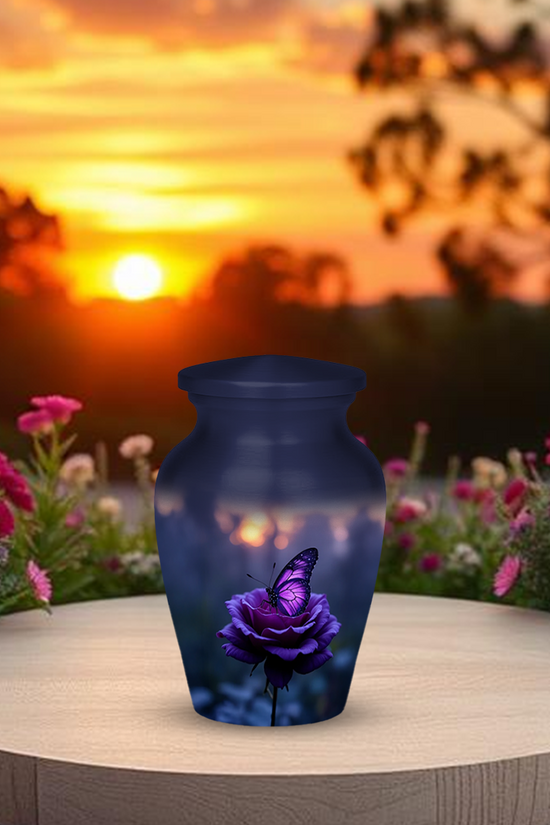 Purple Butterfly Cremation Urn for Human Ashes - Urns for Women, Mom, or Loved Ones