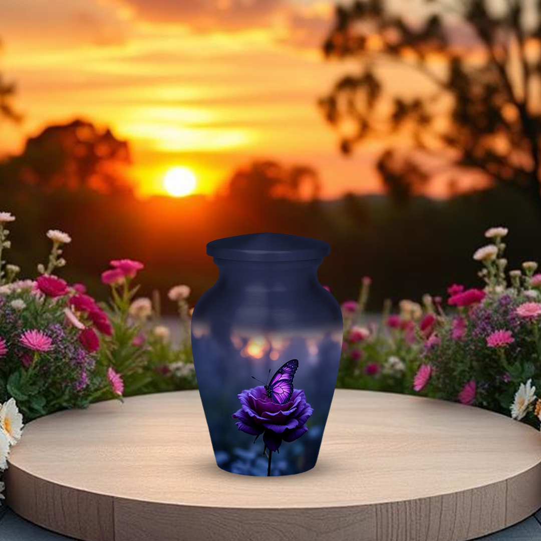 Purple Butterfly Cremation Urn for Human Ashes - Urns for Women, Mom, or Loved Ones