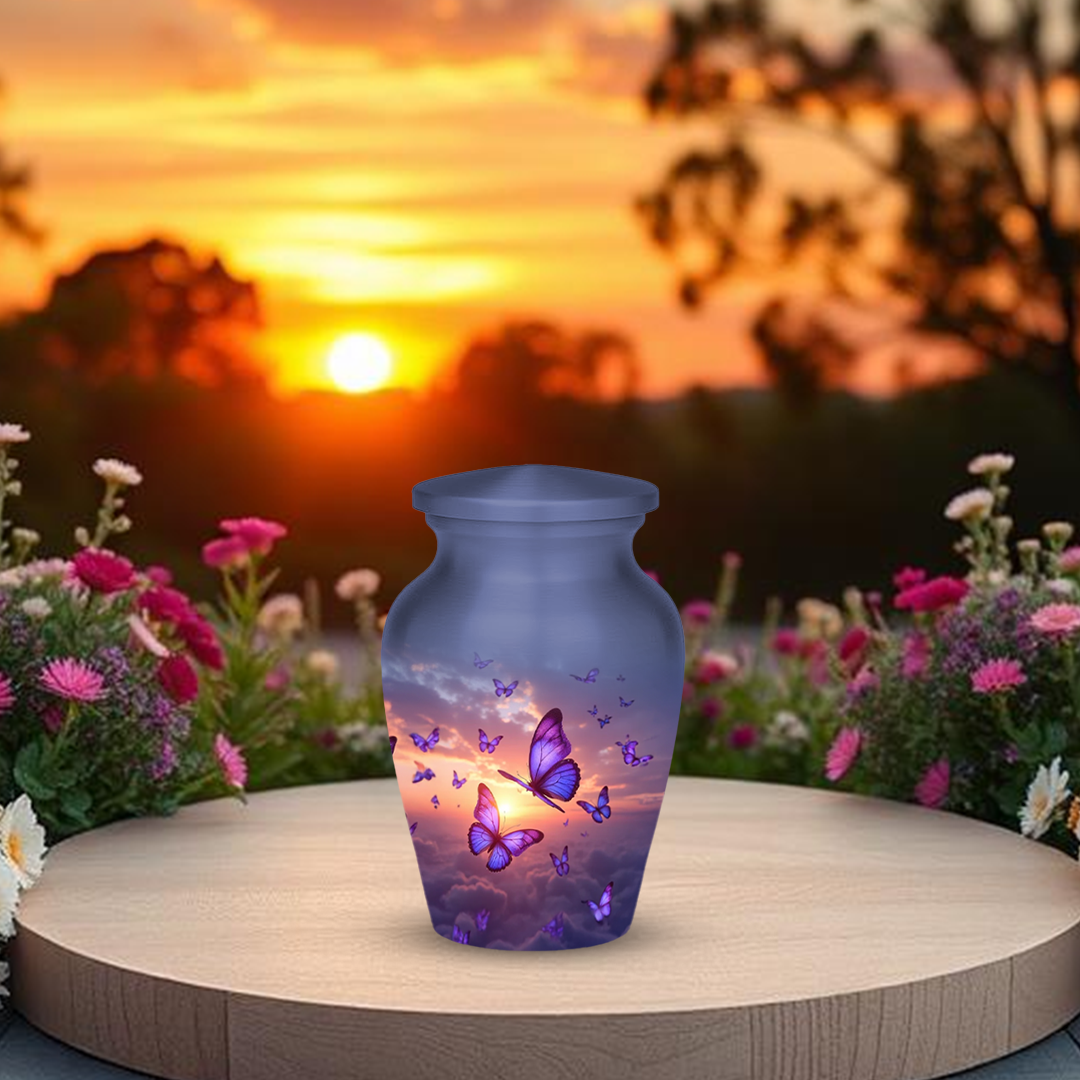 Sunset Butterfly Cremation Urn for Human Ashes – Urns for Women, Mom, or Loved Ones