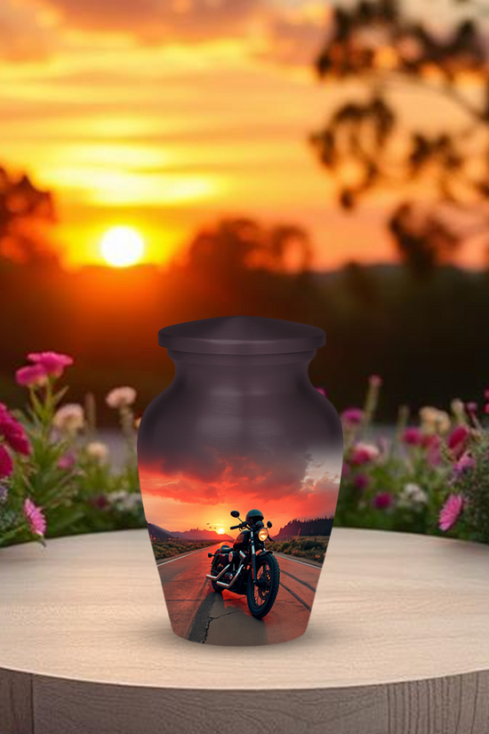 Motorcycle Cremation Urn for Human Ashes – Biker Memorial Urns for Men, Dad, or Loved Ones