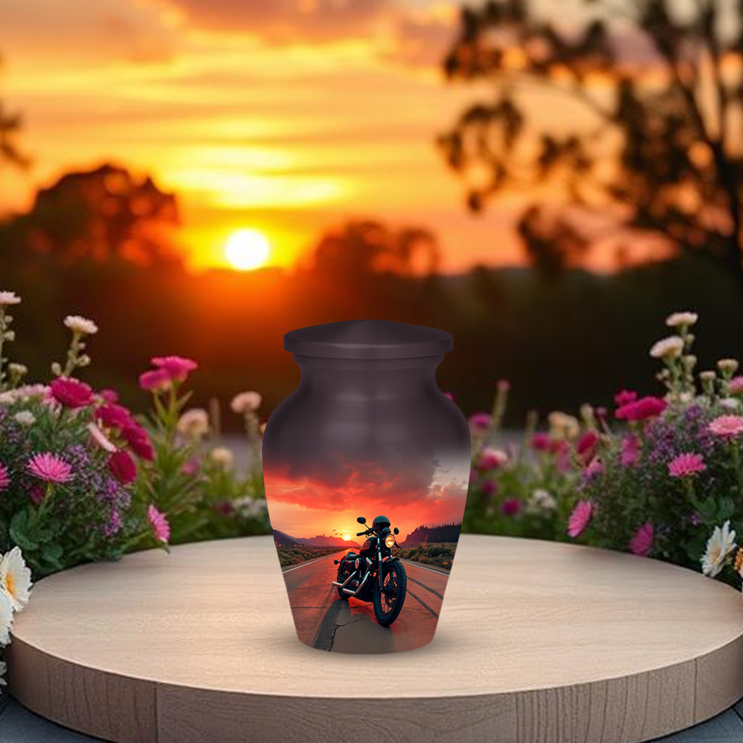 Motorcycle Cremation Urn for Human Ashes – Biker Memorial Urns for Men, Dad, or Loved Ones