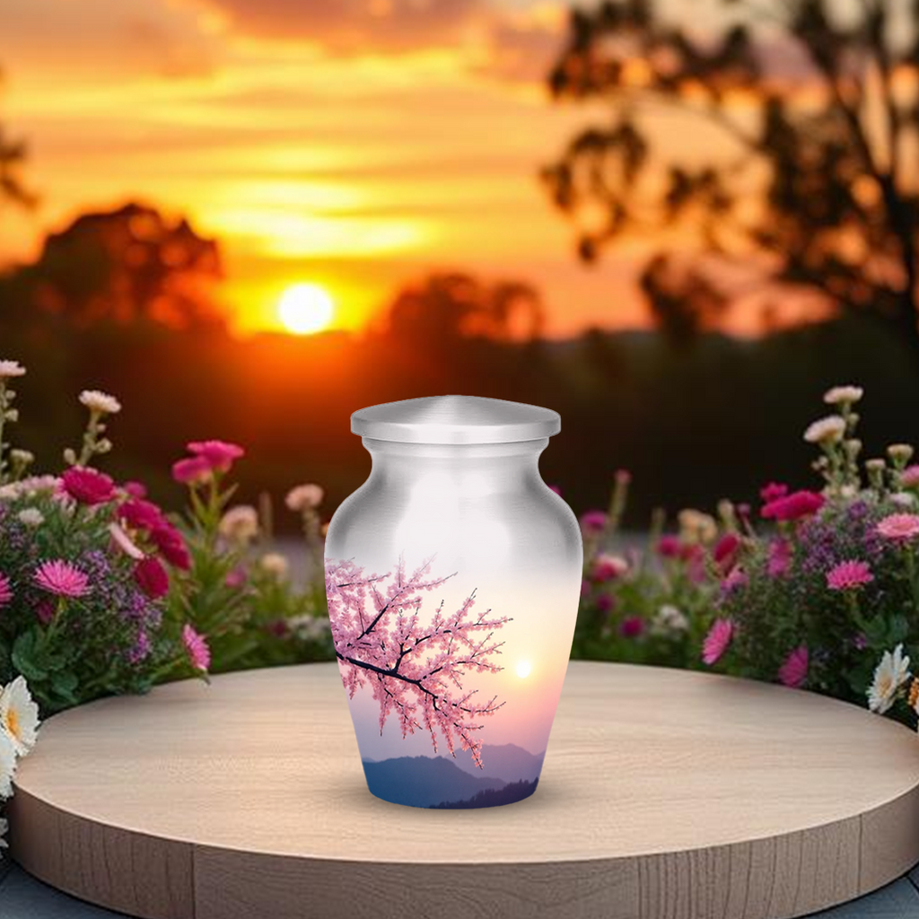 Cherry Blossom Cremation Urn for Human Ashes – Memorial Urns for Women, Mom, or Loved Ones