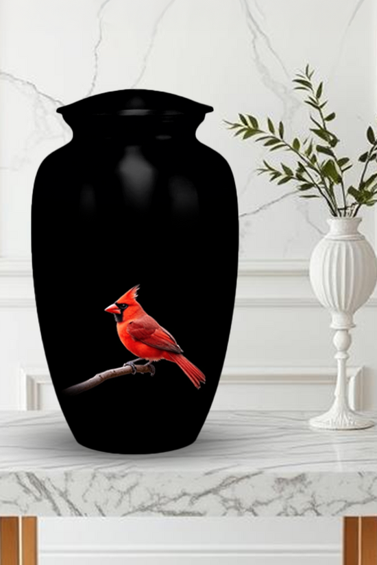 Red Cardinal Cremation Urn for Human Ashes – Memorial Bird Urns for Women, Mom, or Nature Lovers