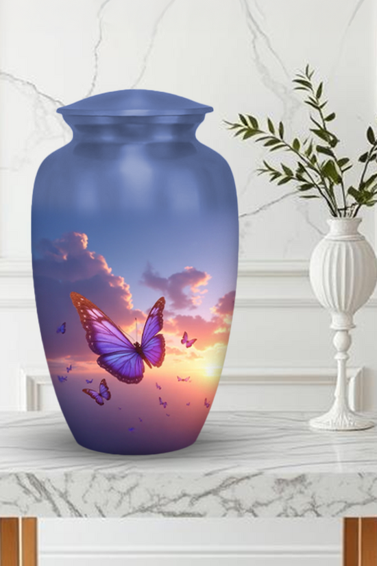 Sunset Butterfly Cremation Urn for Human Ashes – Memorial Urns for Women, Mom, or Loved Ones
