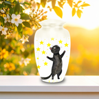 White black cat stars urn for cat ashes