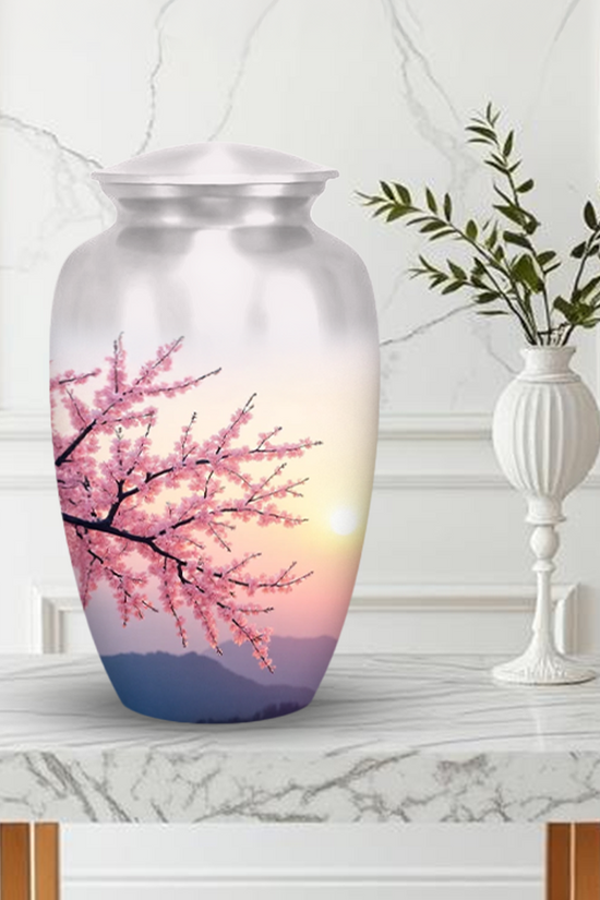 Cherry Blossom Cremation Urn for Human Ashes – Memorial Urns for Women, Mom, or Loved Ones