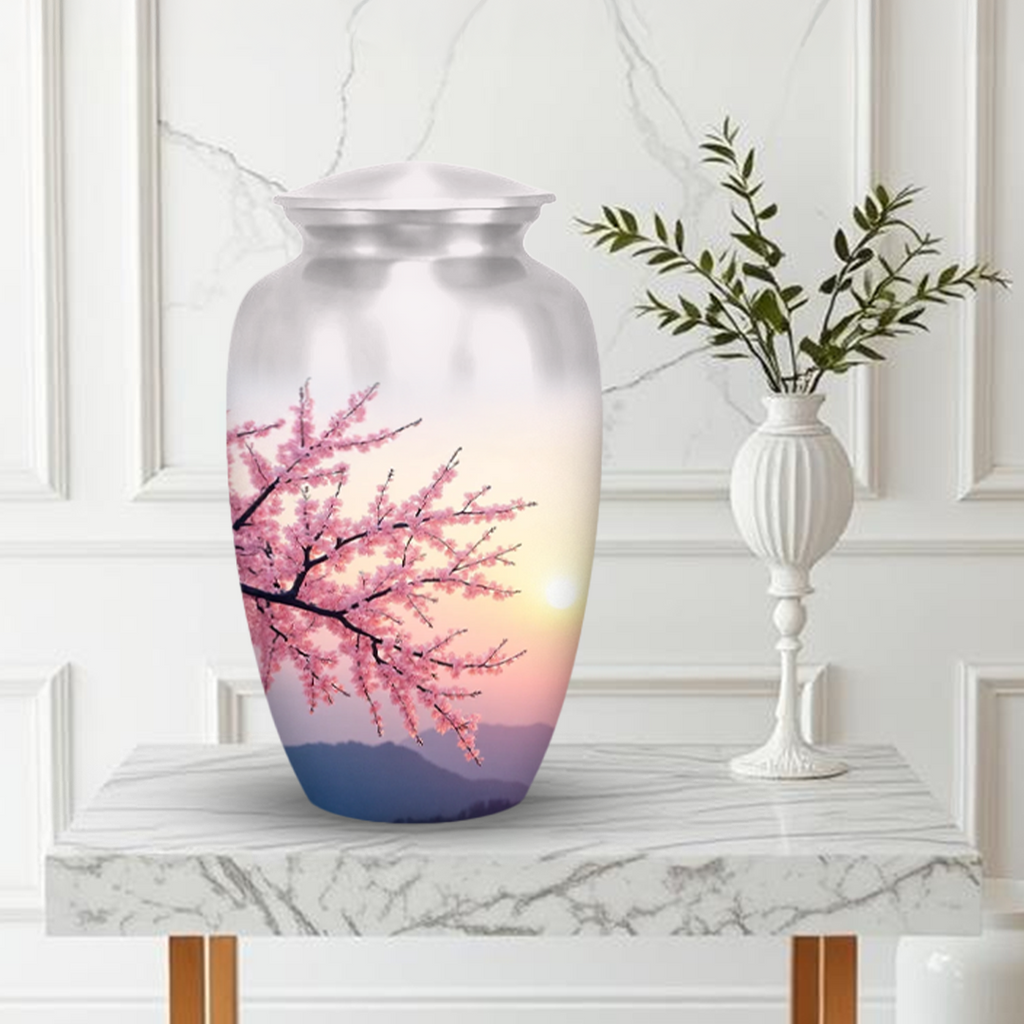 Cherry Blossom Cremation Urn for Human Ashes – Memorial Urns for Women, Mom, or Loved Ones