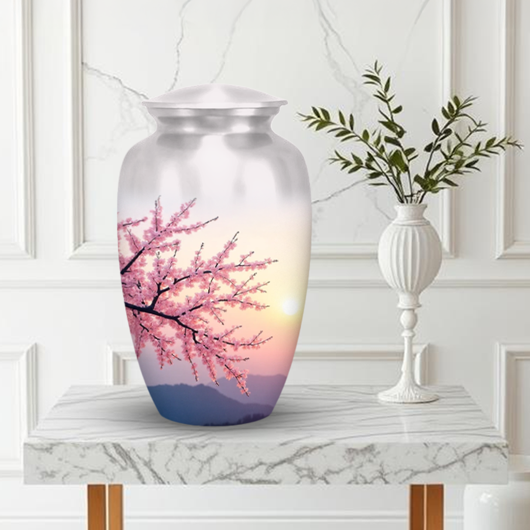 Cherry Blossom Cremation Urn for Human Ashes – Memorial Urns for Women, Mom, or Loved Ones