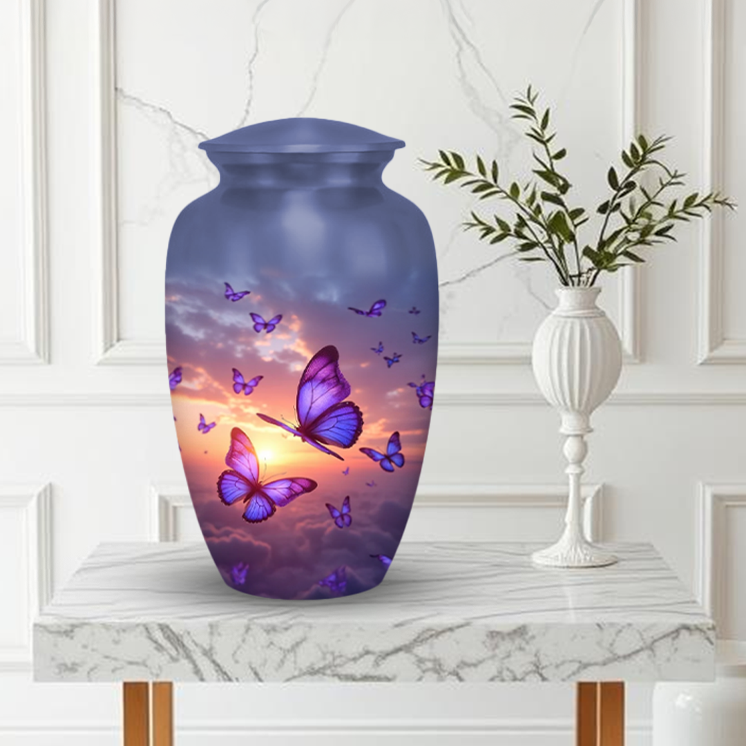 Sunset Butterfly Cremation Urn for Human Ashes – Urns for Women, Mom, or Loved Ones