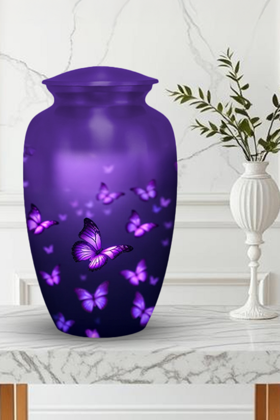 Purple Butterfly Cremation Urn for Human Ashes – Urns for Women, Mom, or Loved Ones