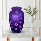 Purple butterfly memorial urn for women and mom