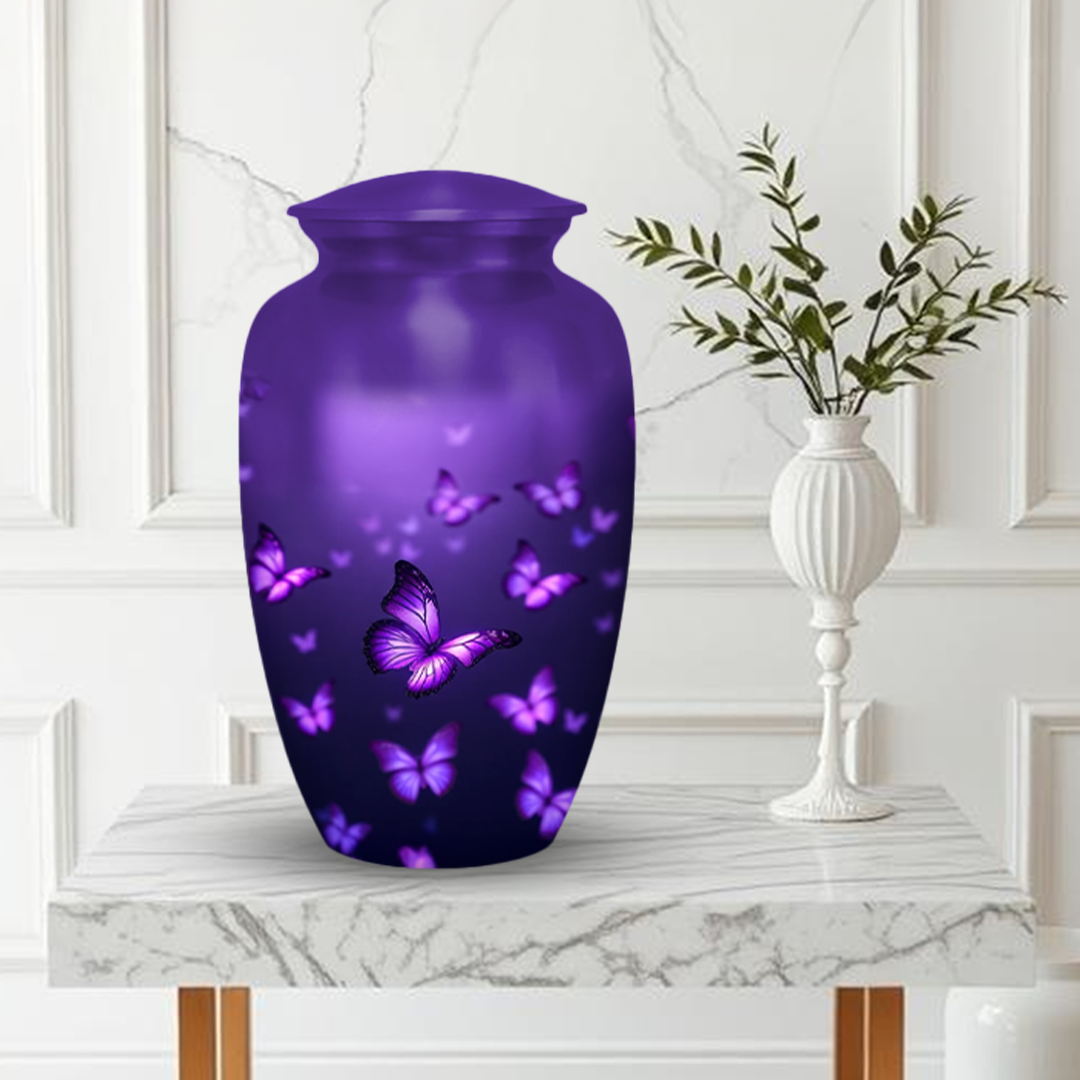 Purple Butterfly Cremation Urn for Human Ashes – Urns for Women, Mom, or Loved Ones