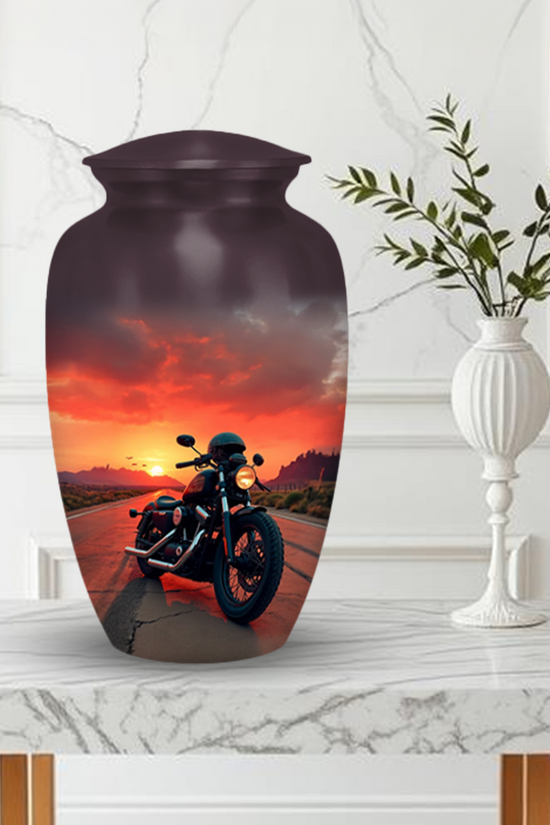 Motorcycle Cremation Urn for Human Ashes – Biker Memorial Urns for Men, Dad, or Loved Ones