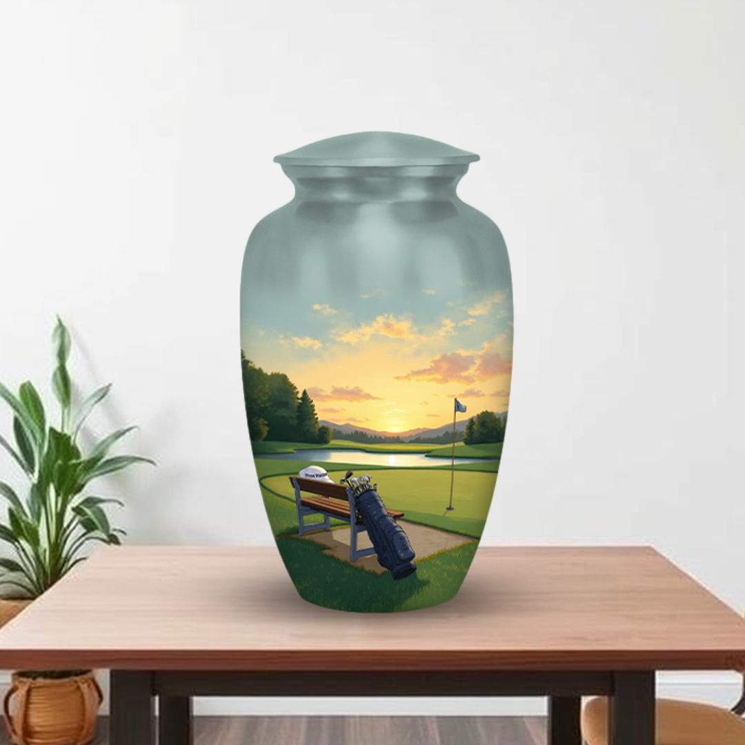 Cremation Urn for Human Ashes – Memorial Urns for Men, Dad, or Golf Lovers